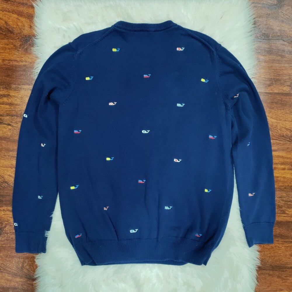 Vineyard Vines Navy Blue Whale Embroidered Preppy Hipster Sweater Men's Medium - Picture 4 of 13